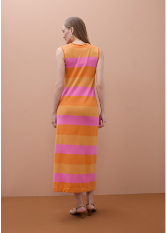 Abito a righe bicolore in lurex