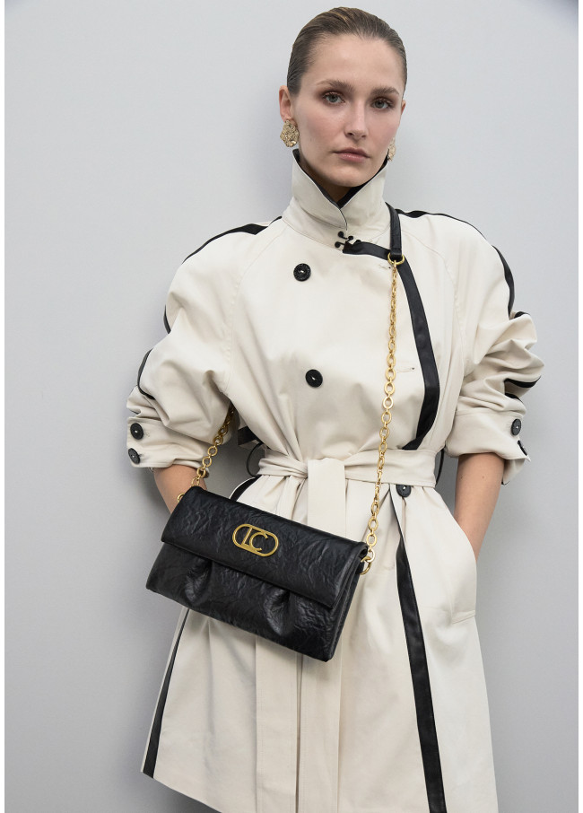 Pleated Flap Crossbody