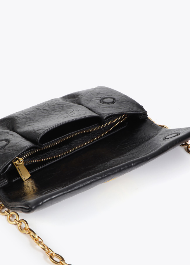 Bandolera con solapa pliegues