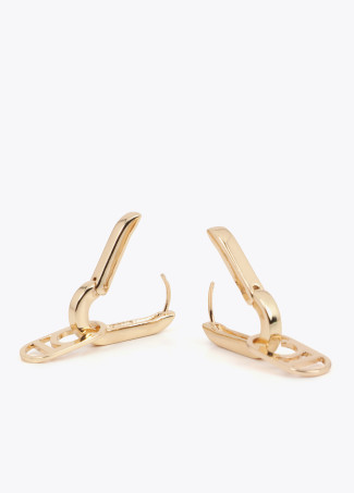 Boucles d'oreilles à charnière avec logo détachable