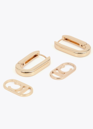 Boucles d'oreilles à charnière avec logo détachable