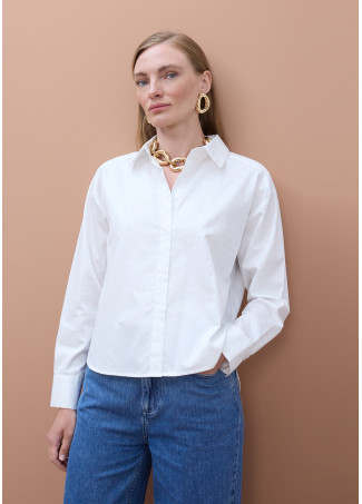 Camisa de popeline com detalhes estras