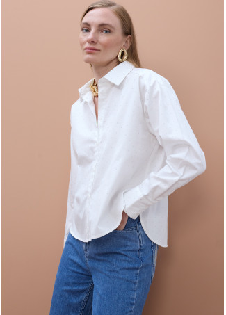 Poplin-Hemd mit Estras-Details