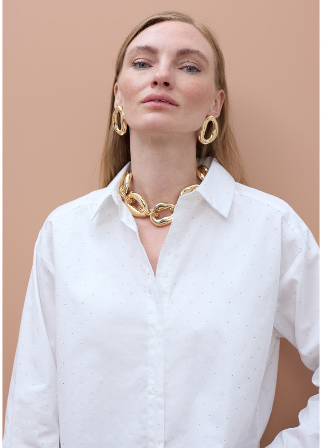 Chemise en popeline avec détails estras