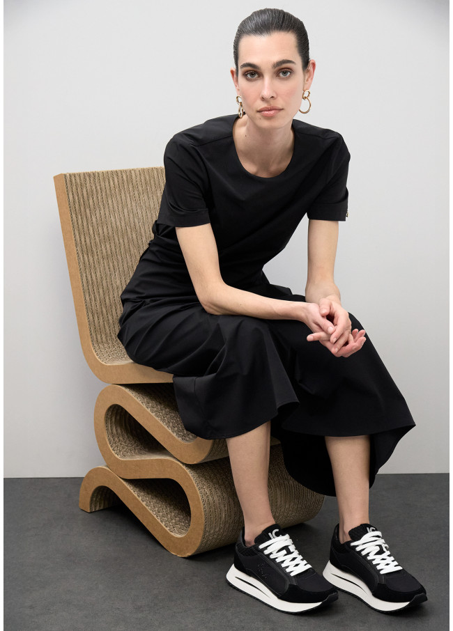 Bicolor Platform Sneaker in Combined Fabrics...