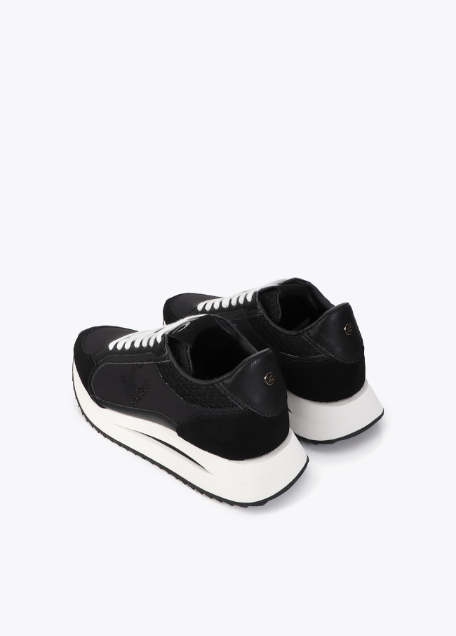 Bicolor Platform Sneaker in Combined Fabrics...