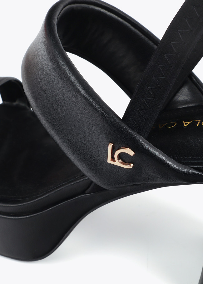 Tricolor Strap High Heel Sandal