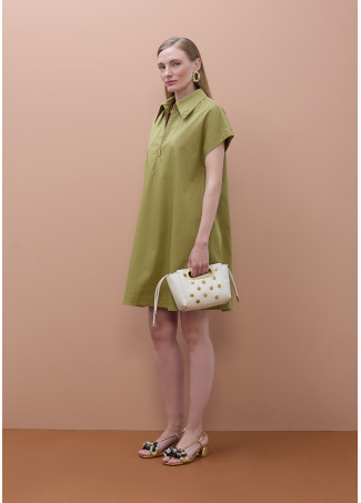 Robe Chemisier Courte à Manches Courtes