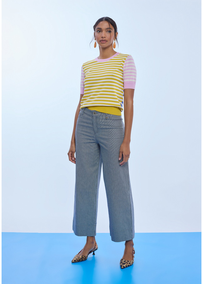 Culottes in twill a righe