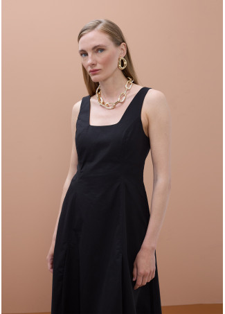 Fitted Poplin Strap Dress