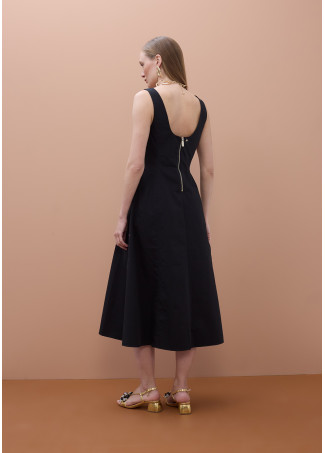 Vestido popelín tirantes ajustado