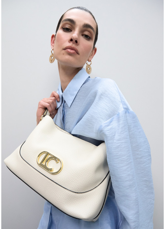 Braided Handle Faux Leather Crossbody