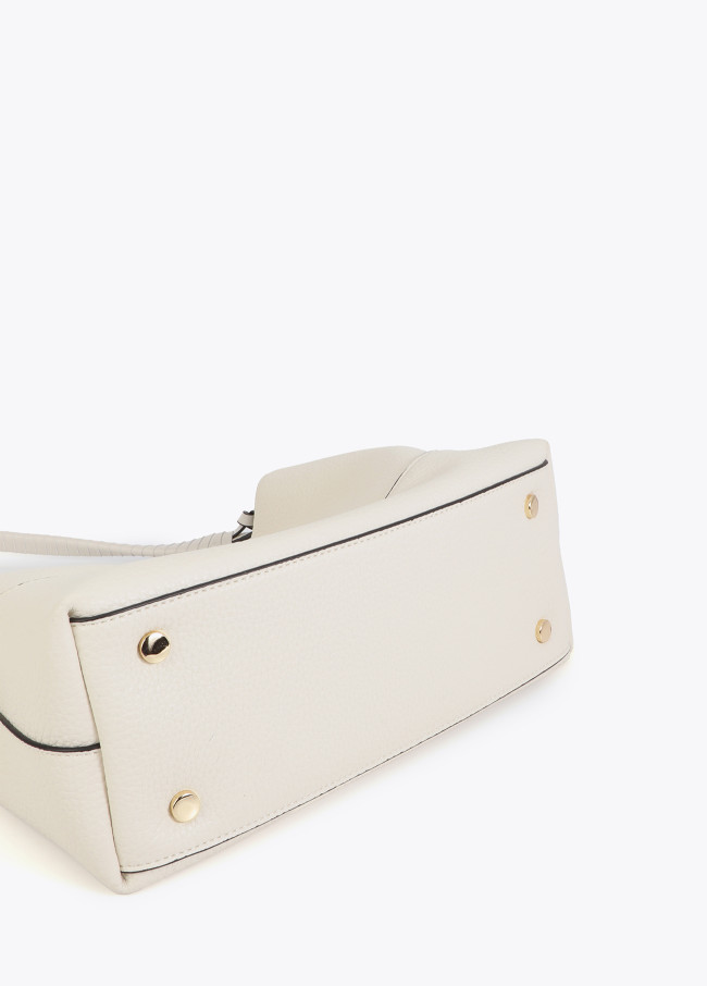 Braided Handle Faux Leather Crossbody