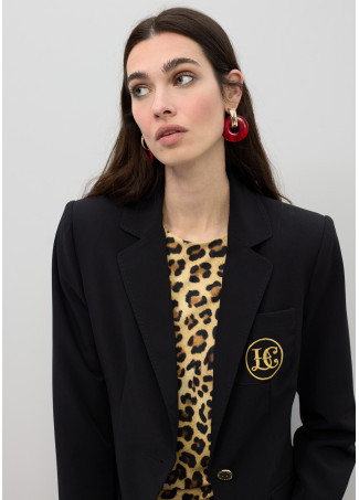 Blazer ajustado com bolsos de lapela