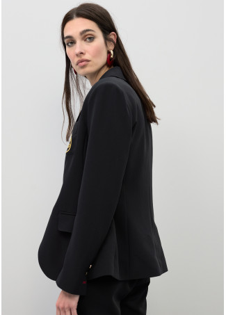 Blazer ajustado com bolsos de lapela