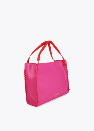 Shopper com Detalhe Entrançado em Contraste