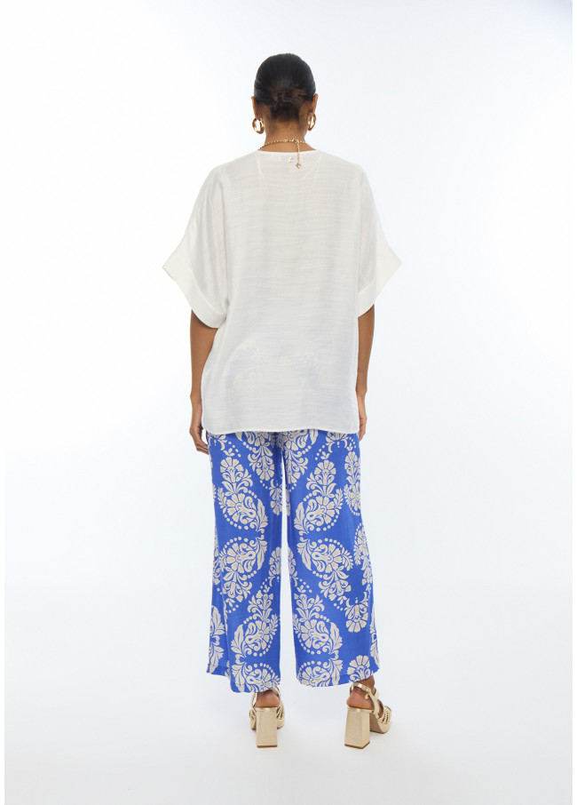 Culotte fluido estampado paisley