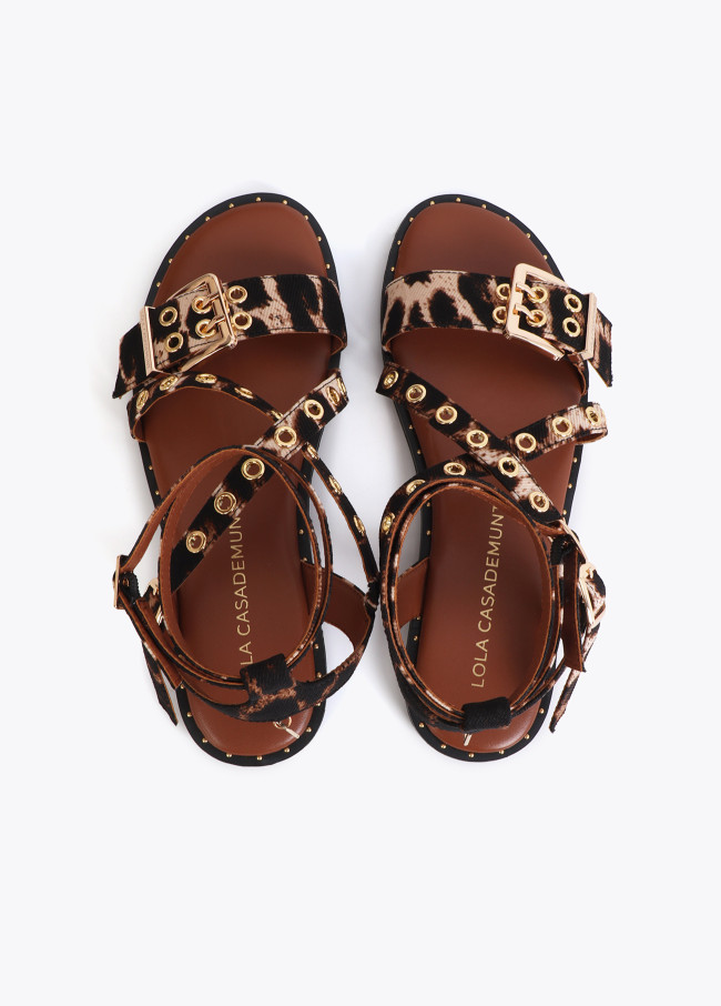 Flat Sandal with Strap Details and Customized...