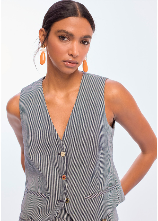 Gilet en sergé rayé