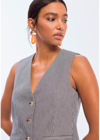 Striped Twill Vest