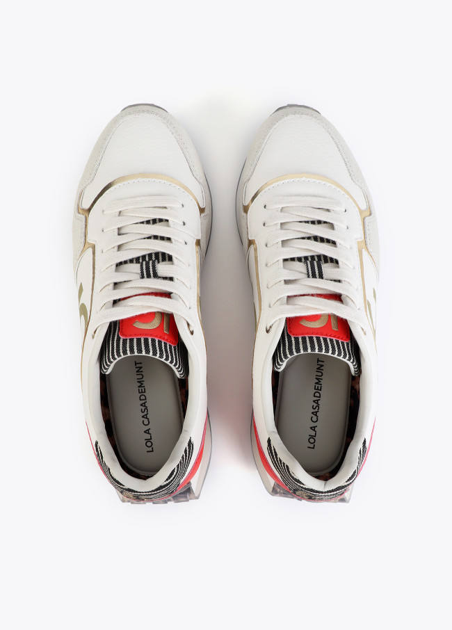 Dreifarbige Plattform-Sneaker mit...