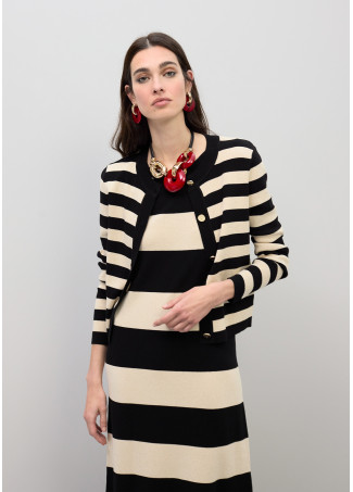 Cardigan de Listras Bicolor