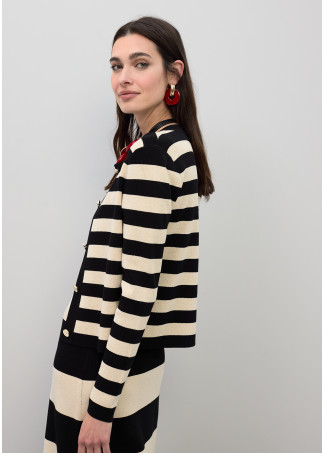 Zweifarbiger Gestreifter Cardigan