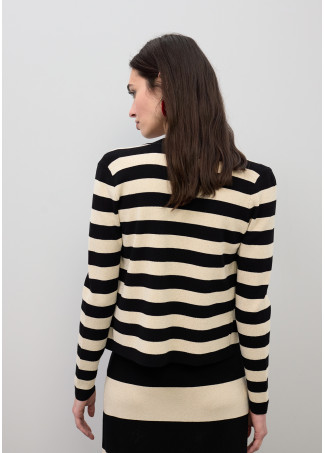 Cardigan a Righe Bicolore