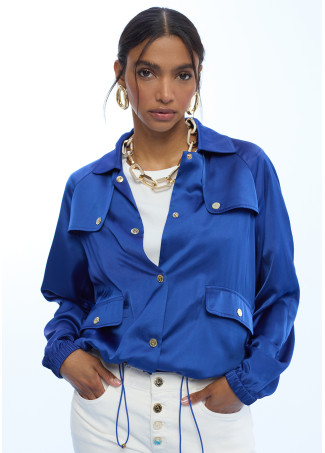 Giacca Bomber Fluida con Tasche