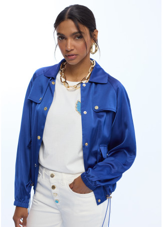 Blouson Bomber Fluide avec Poches
