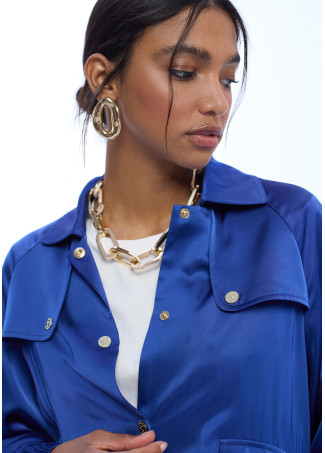 Fluid Bomber Jacket with Pockets