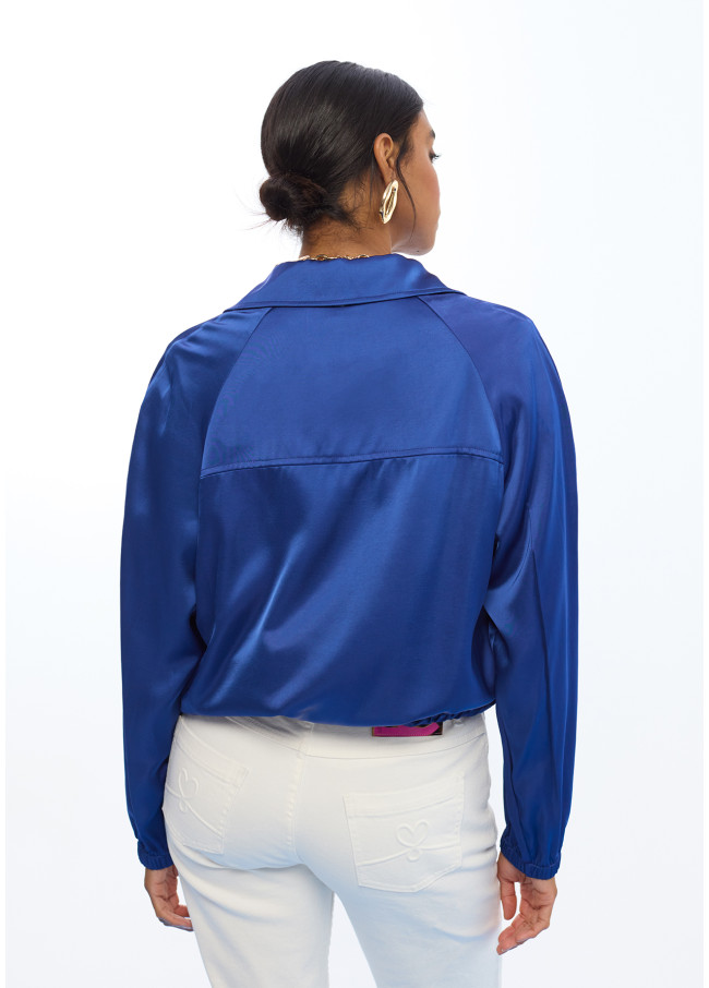 Fluid Bomber Jacket with Pockets