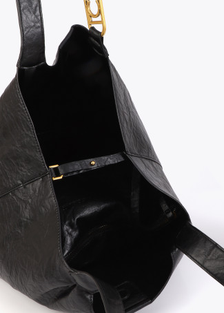 Shopper negro pliegues