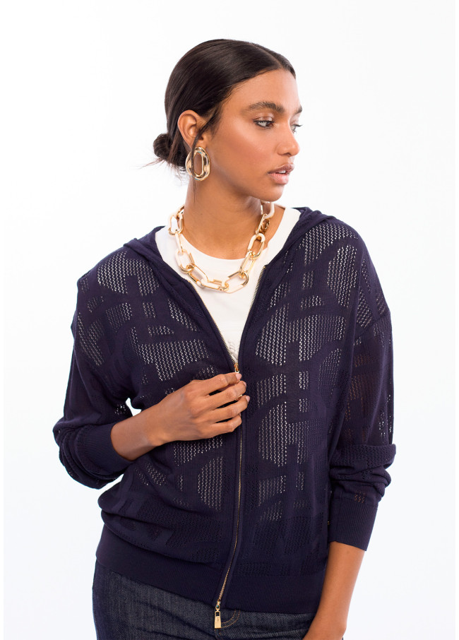 Sudadera calada con capucha