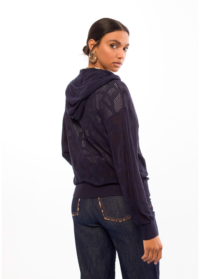 Sudadera calada con capucha