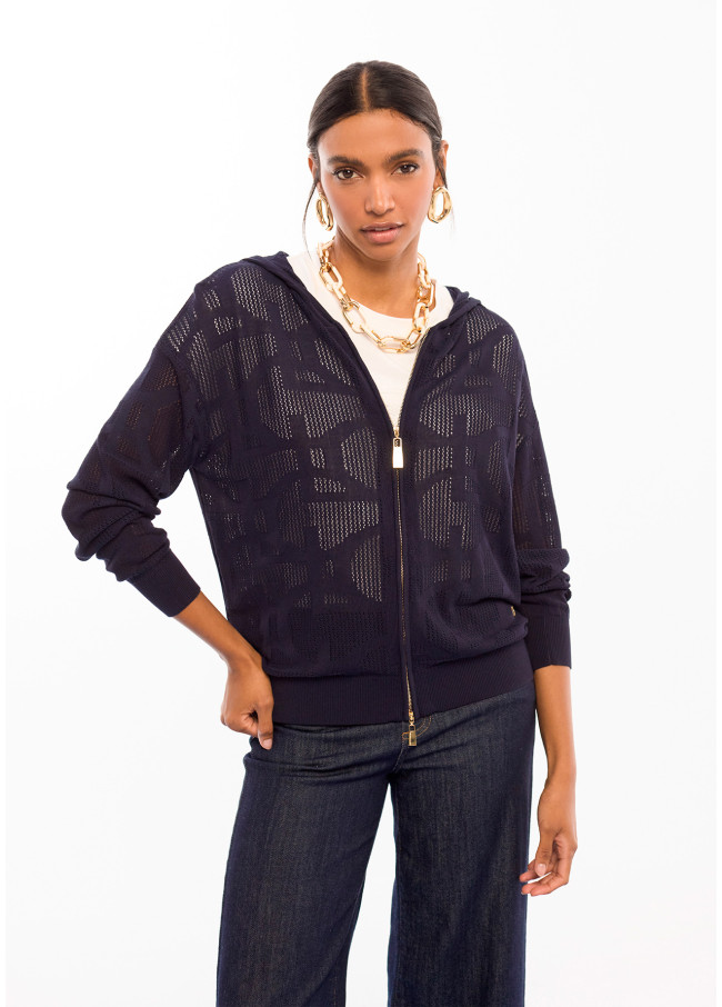 Sudadera calada con capucha