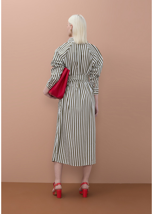 Vestido camisero de rayas