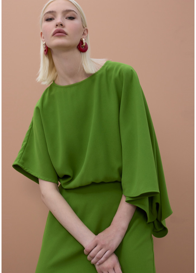 Asymmetric Sleeve Dress