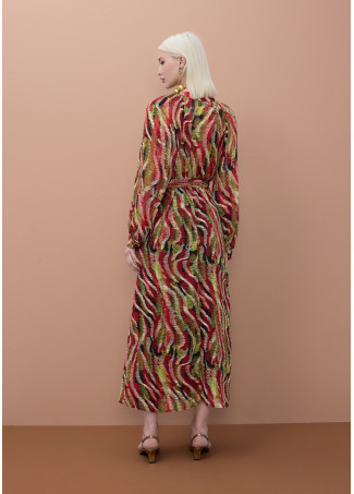 Robe à col en V imprimé serpent