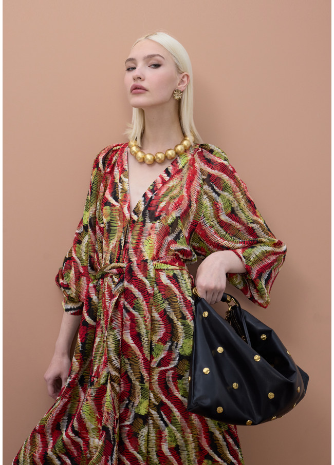 V-neck Snake Print Dress