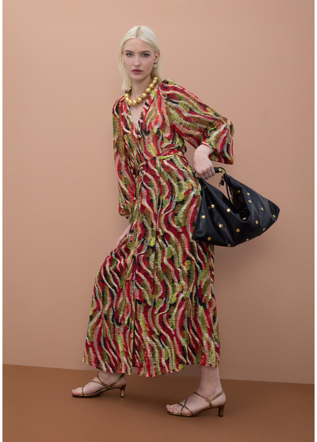 V-neck Snake Print Dress