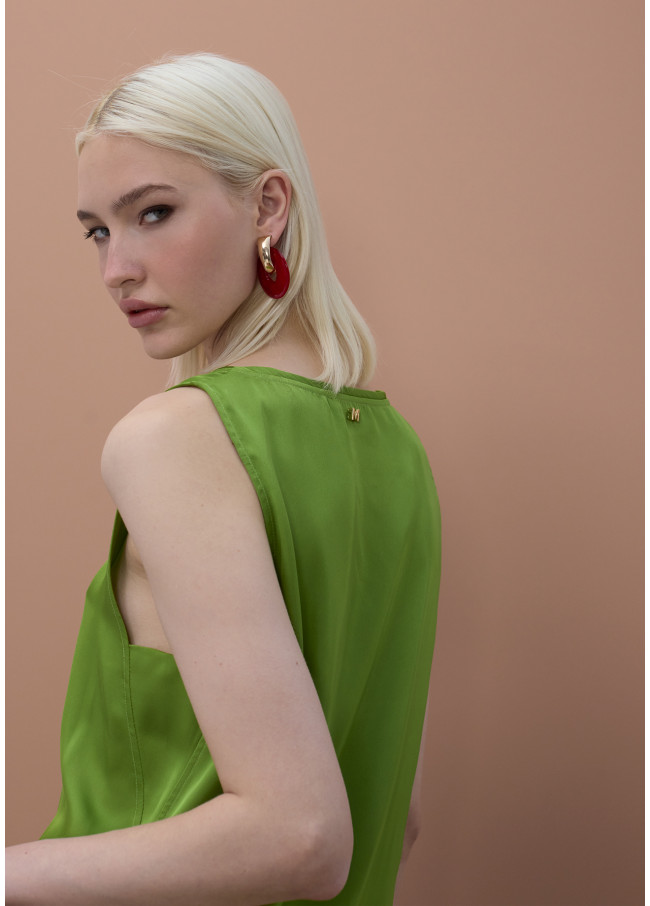 Round Neck Top with Piping Detail