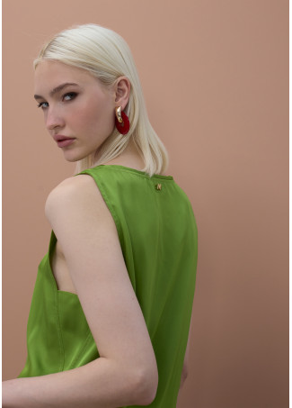 Round Neck Top with Piping Detail