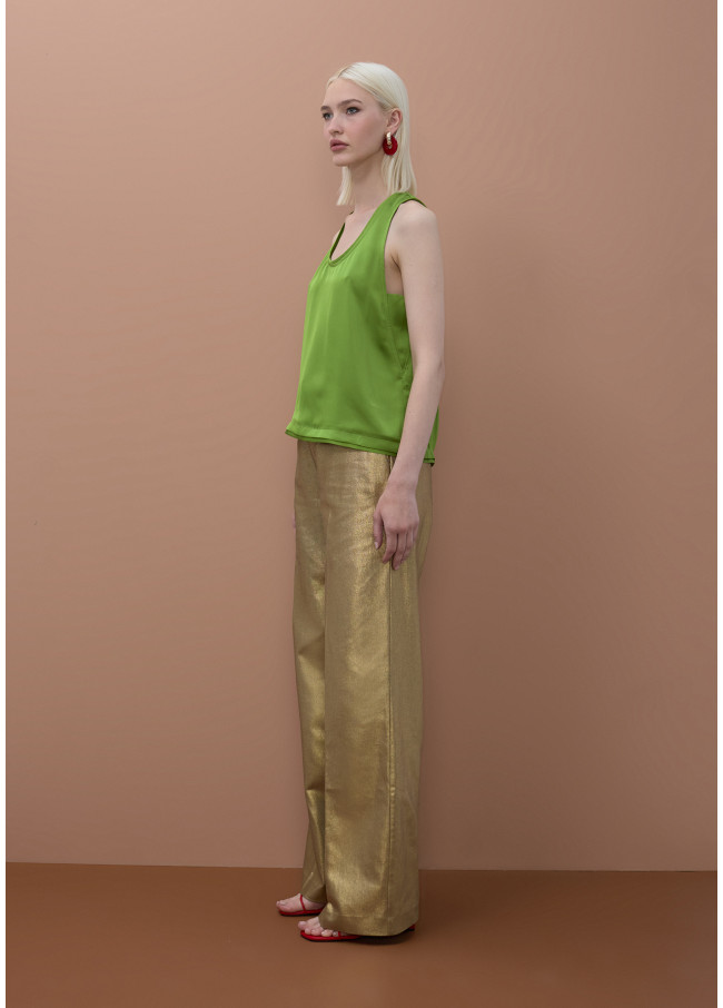 Round Neck Top with Piping Detail