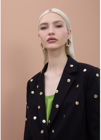 Blazer sartoriale con borchie rotonde