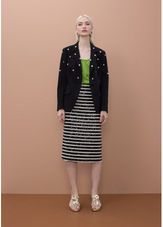 Blazer sartoriale con borchie rotonde