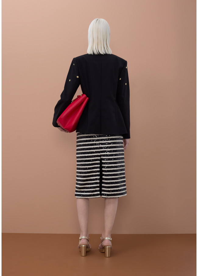 Tailored Blazer with Round Studs