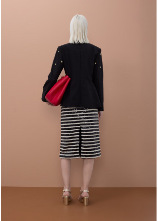 Tailored Blazer with Round Studs