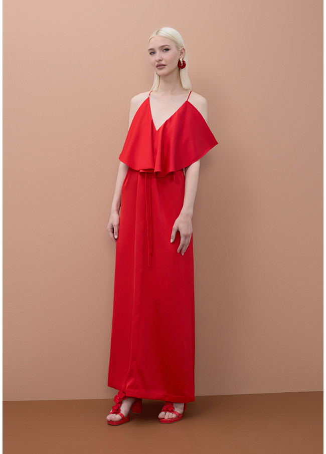 Ruffled V-Neck Dress