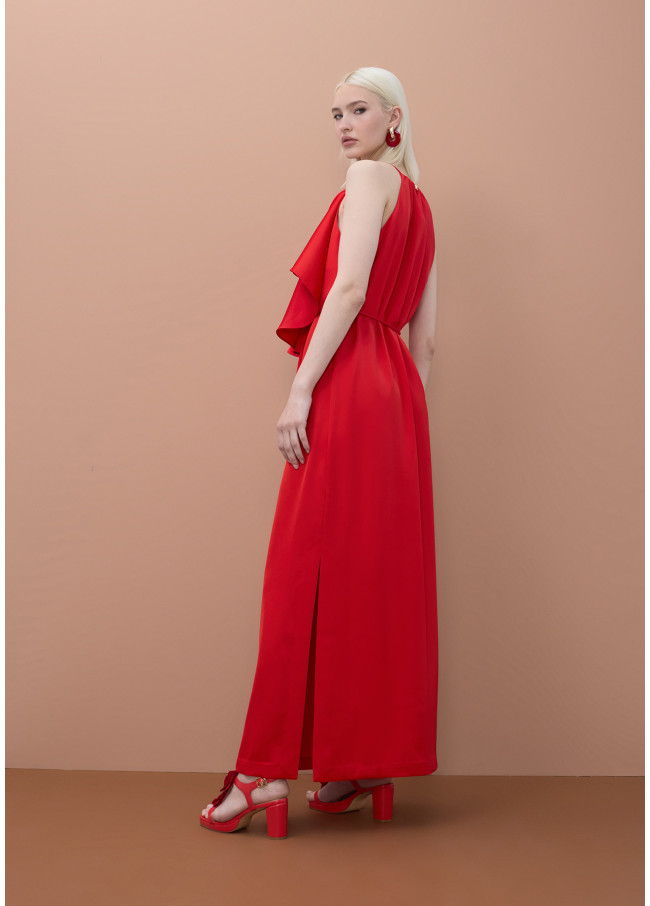 Ruffled V-Neck Dress